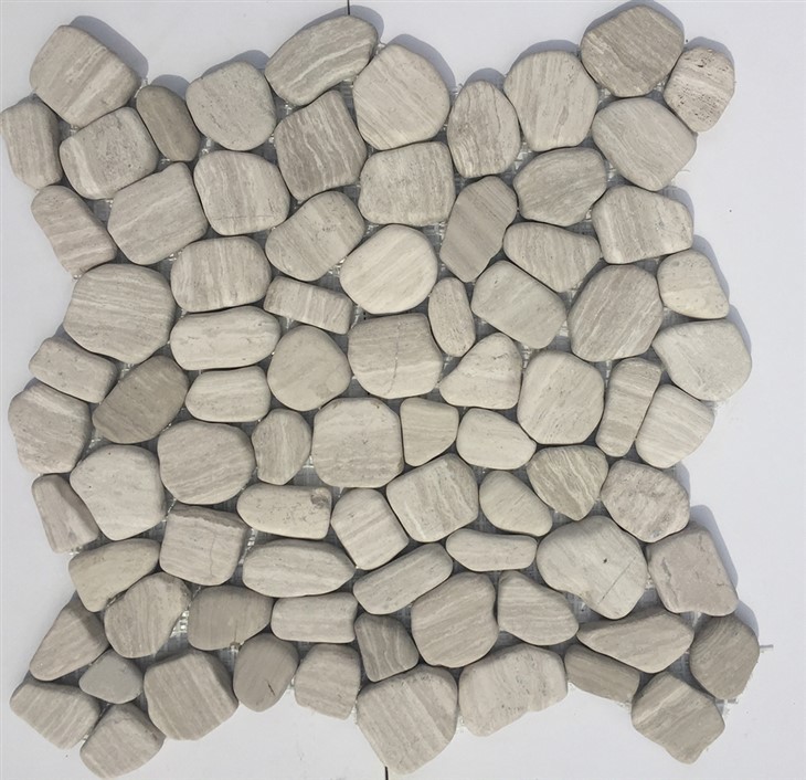 Pebble Mosaics Beige Marble With Wooden Veins JRSM-026