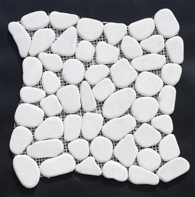 White Marble Pebble Mosaics JRSM-043